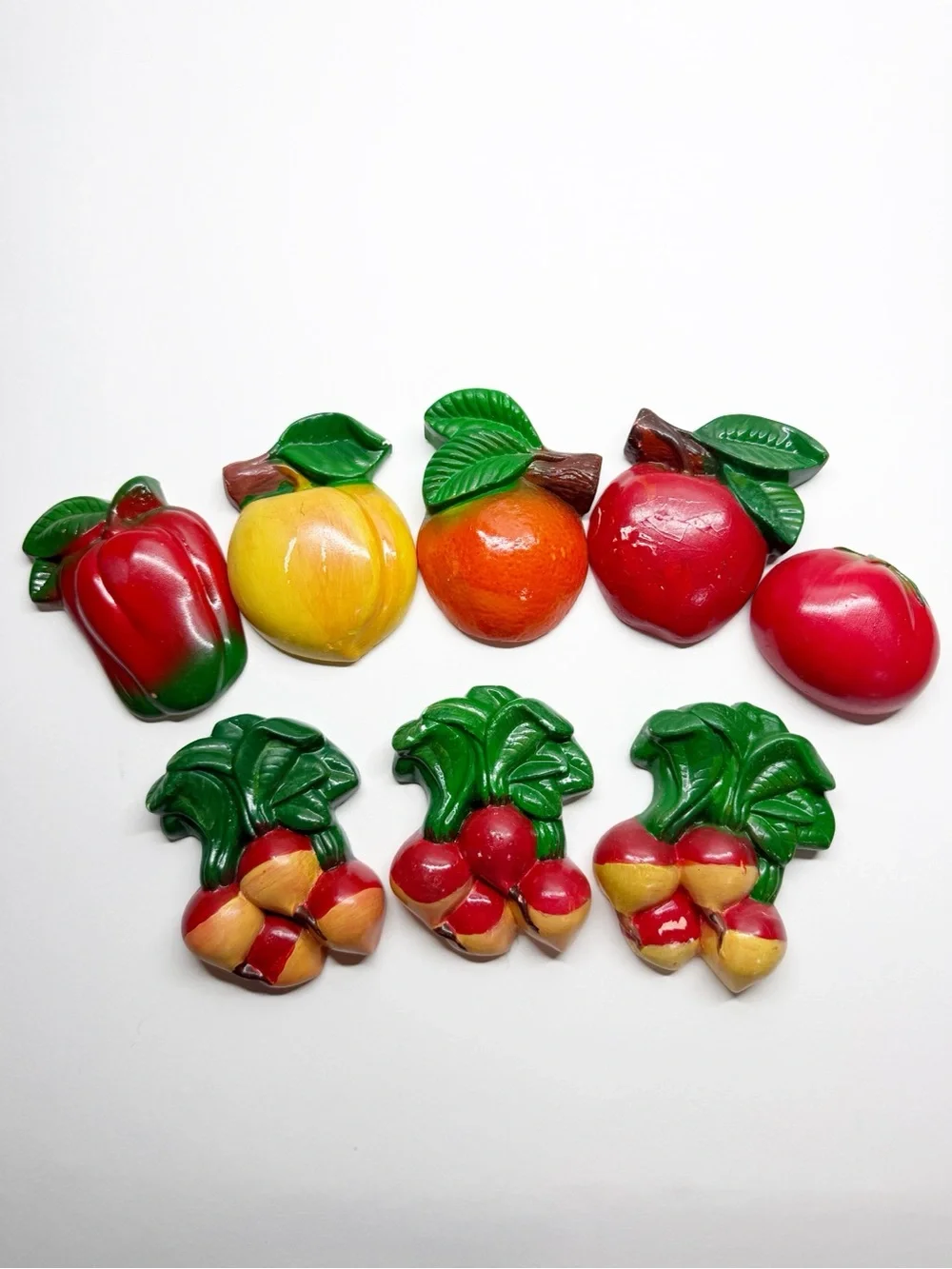 Vintage MCM Chalkware Fruits Vegetables Wall Art